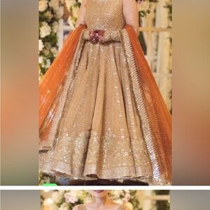Elegant Gold and Orange Sequin Dress